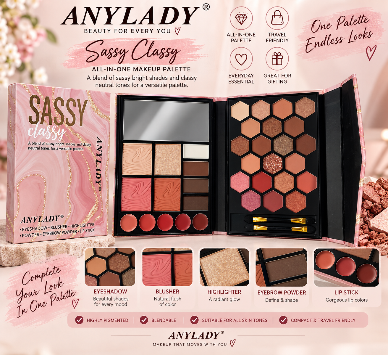 AnyLady Sassy Classy Makeup Palette | All-in-One Palette