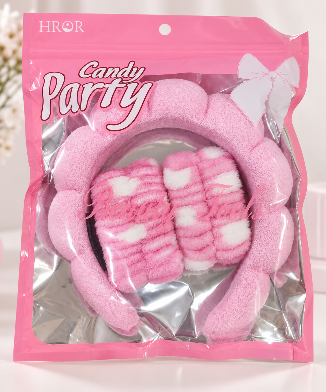 Fluffy Spa Face Wash Headband & Wristband Set – 3 Piece