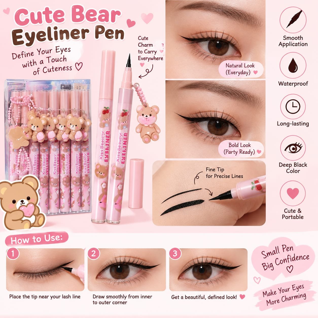 Kiss Beauty Cute Bear Eyeliner Pen