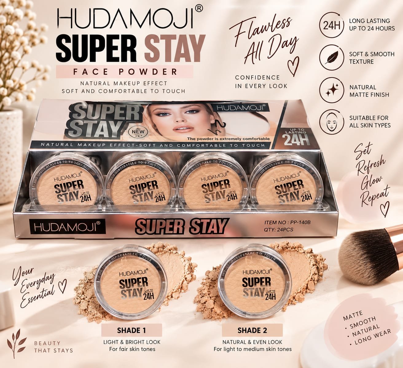 HUDAMOJI Super Stay Face Powder